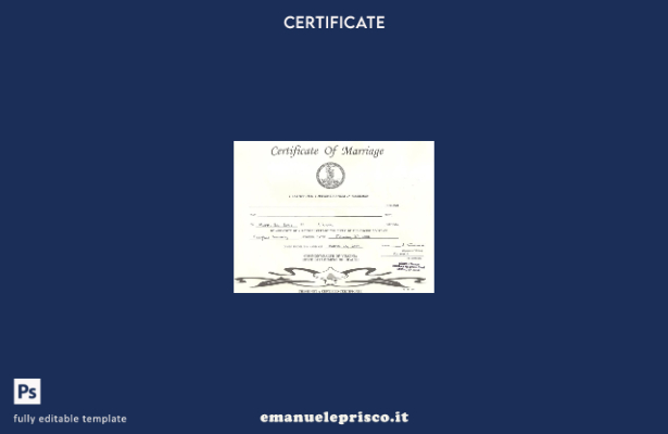 modello di certificato di matrimonio del Dipartimento sanitario dello stato dell